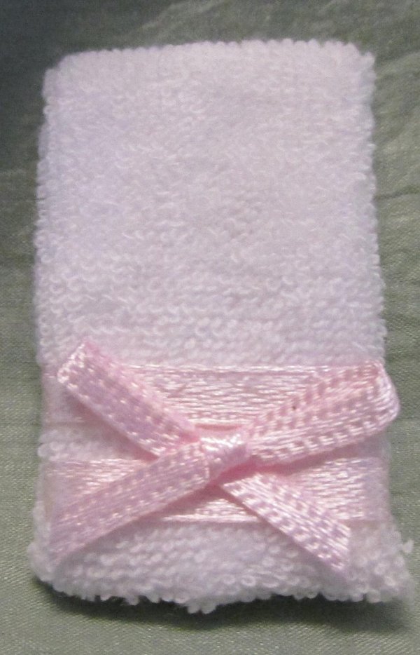 Handtuch weiß mit rosa Schleife