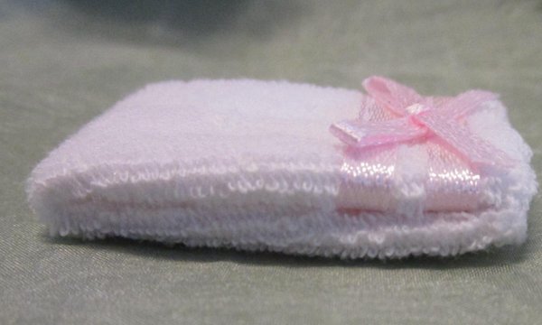 Handtuch weiß mit rosa Schleife